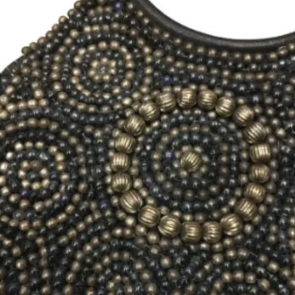 Coldwater Creek Evening Purse Black Embellished Faux Leather - Picture 6 of 11